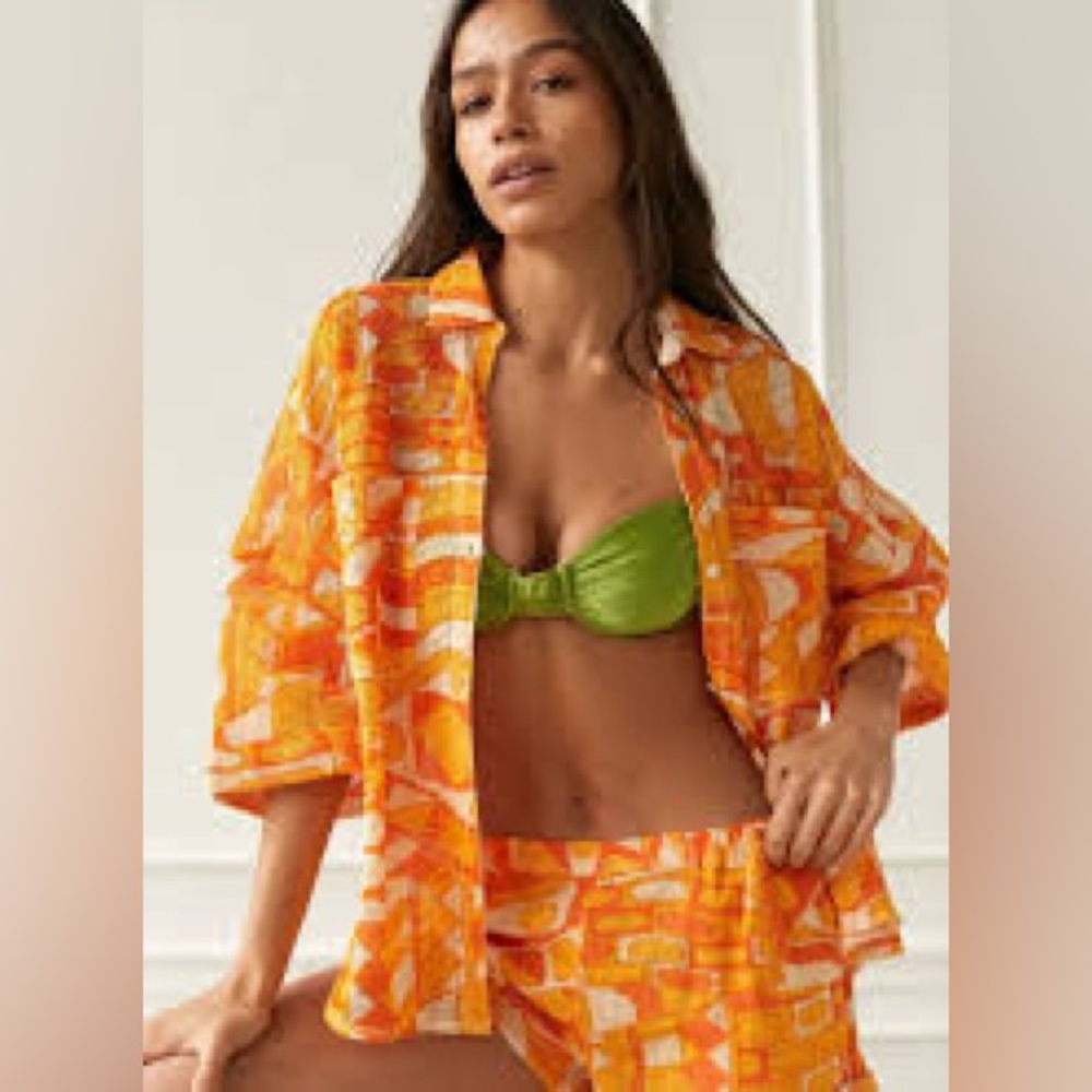 Urban Outfitters Orange Patterned Top
